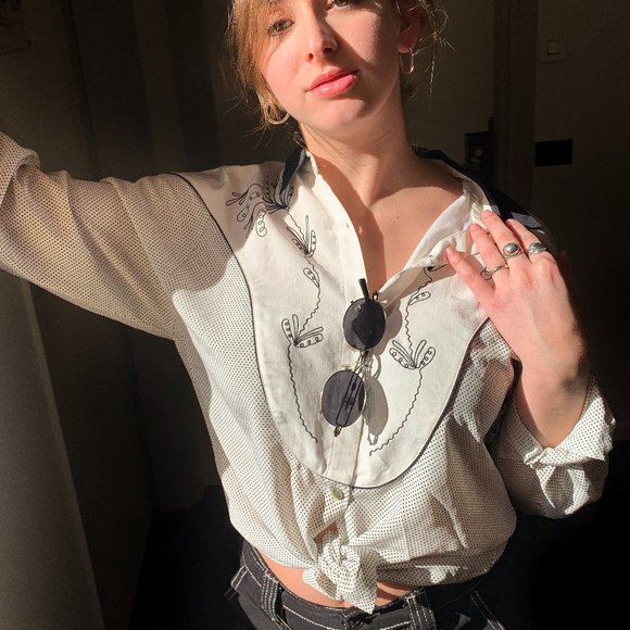 Vintage Western Button Down Blouse - Picture 1 of 4